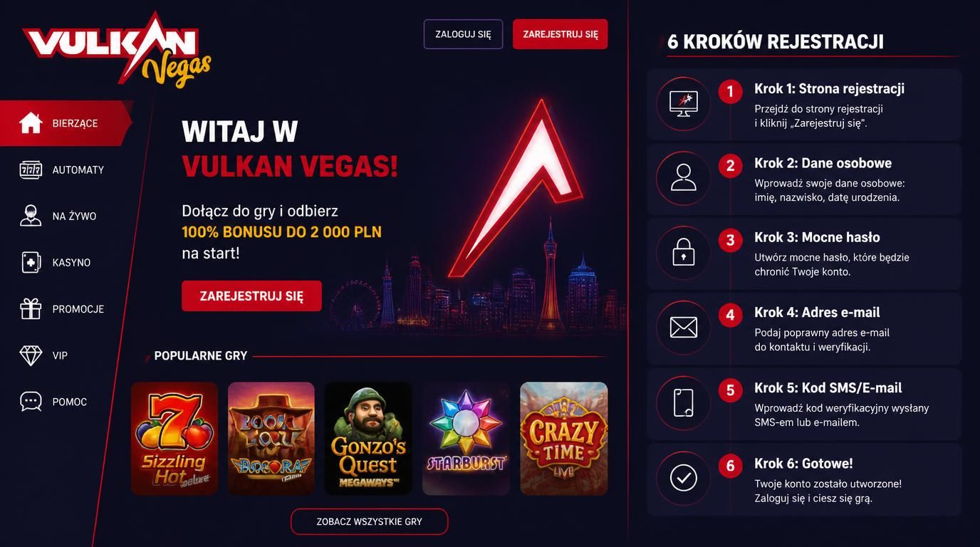schemat rejestracji krok po kroku z ikonami